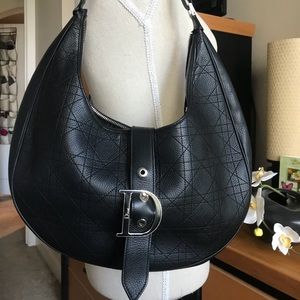 CHRISTIAN DIOR LEATHER HOBO HANDBAG